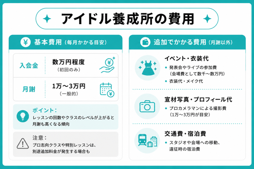 アイドル養成所の費用