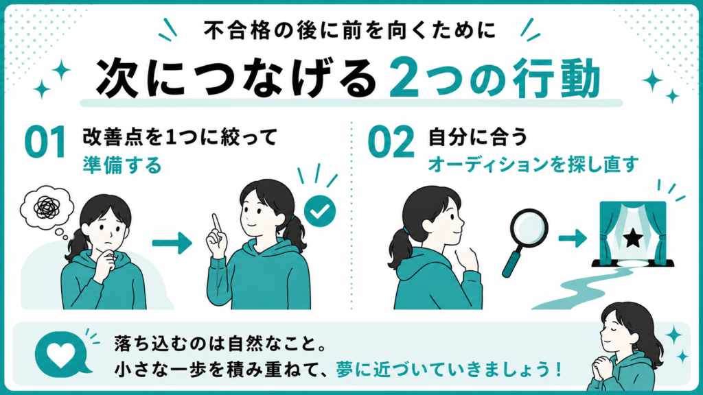 次につなげる 行動 次 オーディション