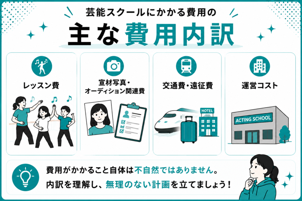 芸能スクール　費用　内訳