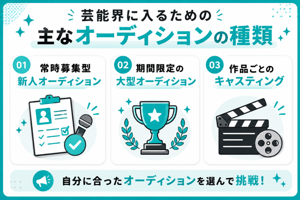 芸能界に入るため オーディション 種類