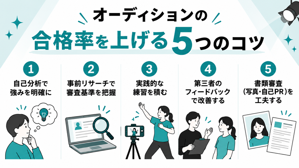 オーディション　合格率　上げる　コツ