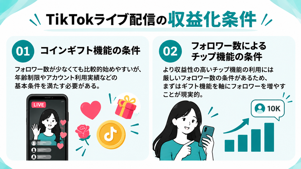 TikTokライブ配信　収益化　条件