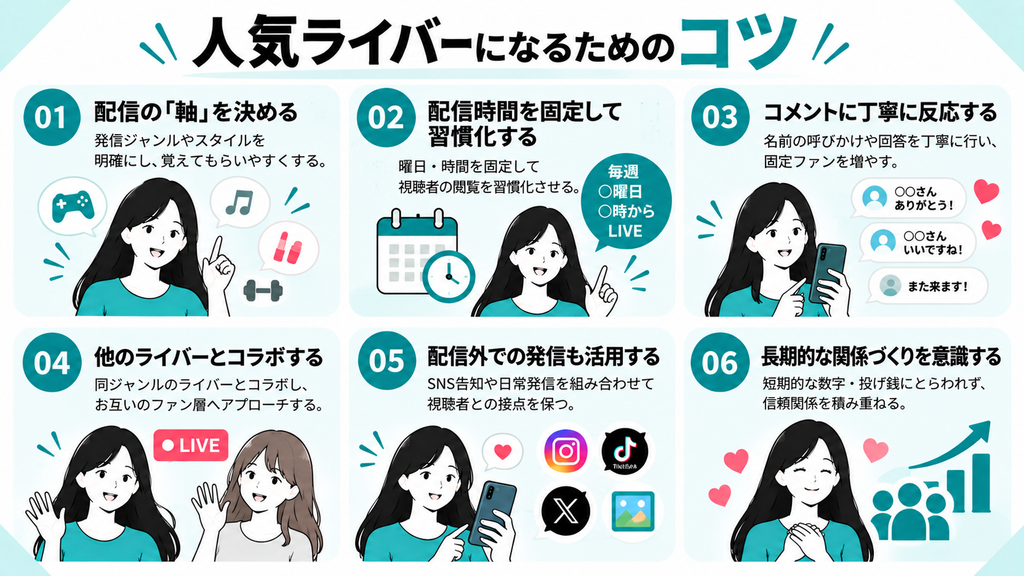 人気ライバー　コツ